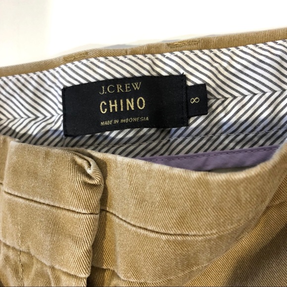 J. Crew Chino Tan/Khaki Low Rise Cotton Shorts - Picture 2 of 8